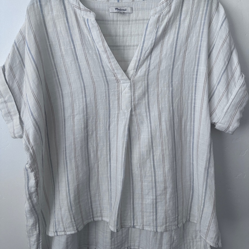 Madewell Women's Striped White Top